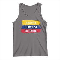 Arepas Cerveza Beisbol Venezuela Things Tank Top Funny Latino Food Beer and Baseball Pride