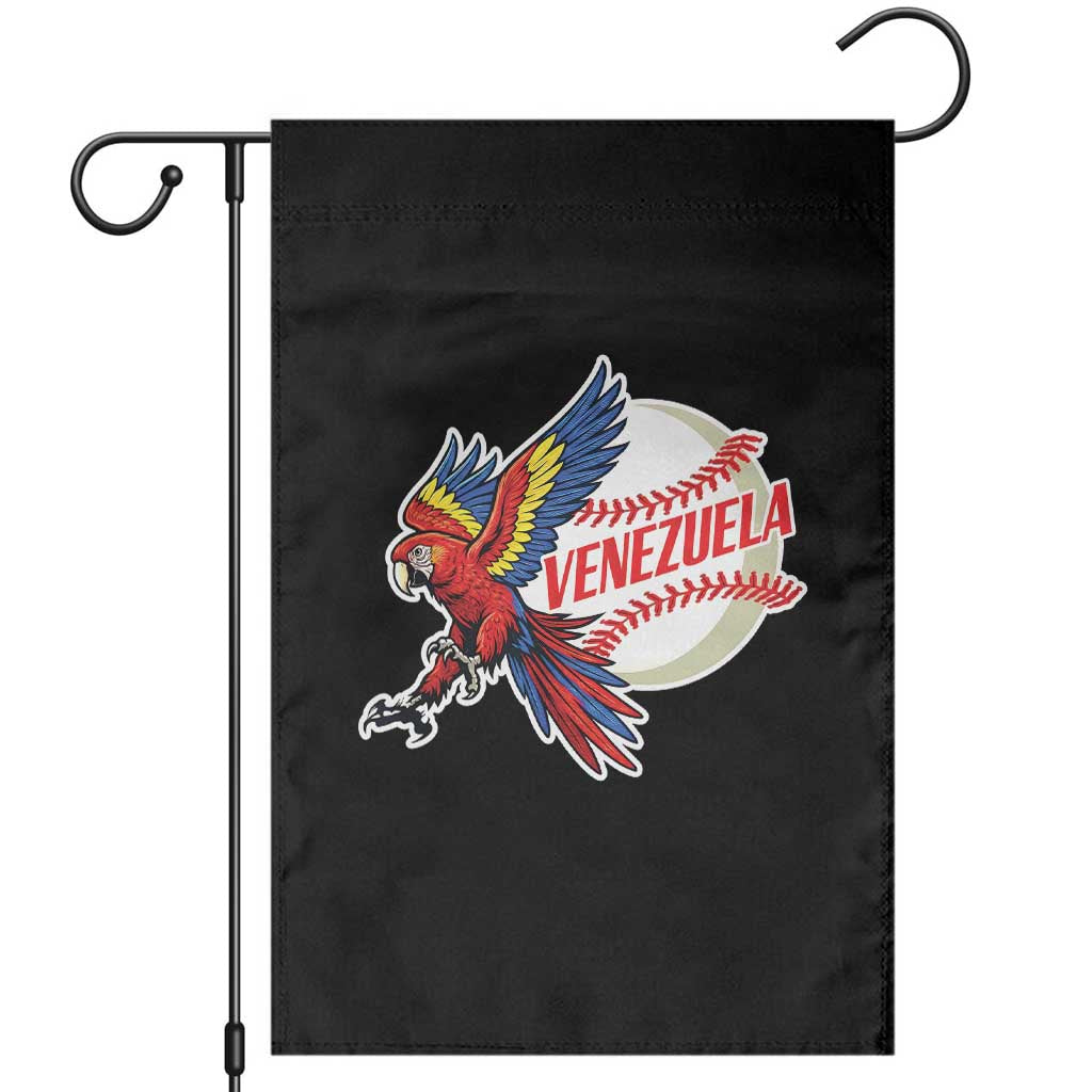 Venezuela Baseball Flying Scarlet Macaw and Ball Garden Flag Ara Macao Guacamaya Venezuelan Pride
