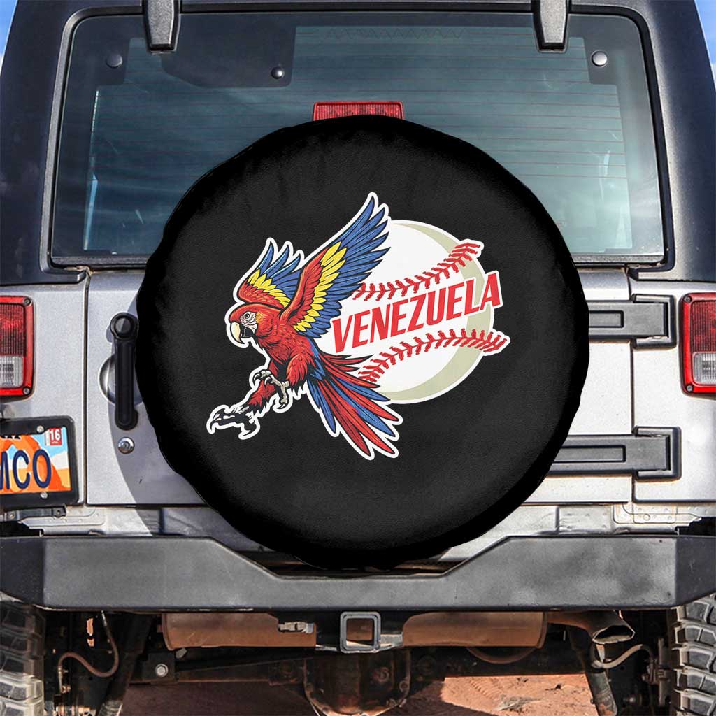 Venezuela Baseball Flying Scarlet Macaw and Ball Spare Tire Cover Ara Macao Guacamaya Venezuelan Pride