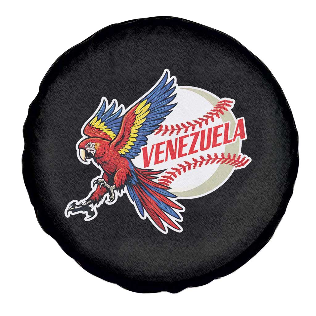 Venezuela Baseball Flying Scarlet Macaw and Ball Spare Tire Cover Ara Macao Guacamaya Venezuelan Pride