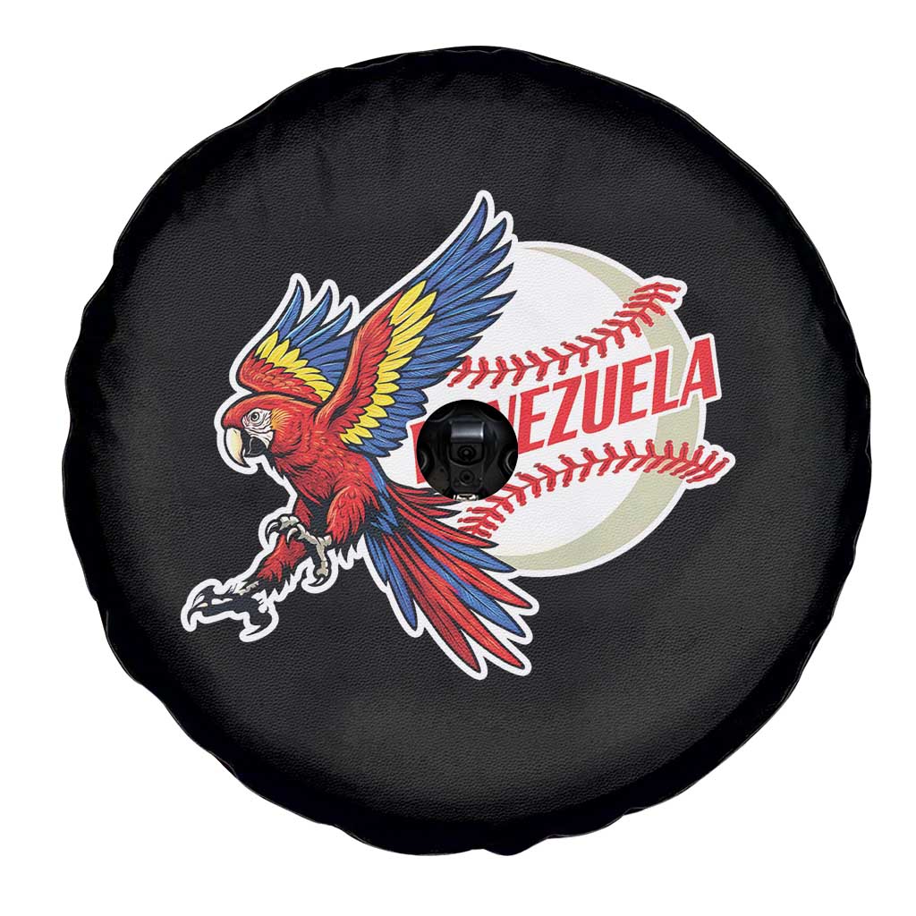 Venezuela Baseball Flying Scarlet Macaw and Ball Spare Tire Cover Ara Macao Guacamaya Venezuelan Pride