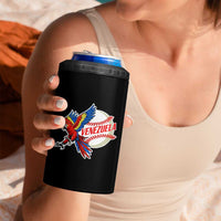 Venezuela Baseball Flying Scarlet Macaw and Ball 4 in 1 Can Cooler Tumbler Ara Macao Guacamaya Venezuelan Pride