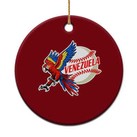 Venezuela Baseball Flying Scarlet Macaw and Ball Ceramic Ornament Ara Macao Guacamaya Venezuelan Pride