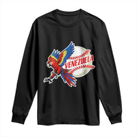 Venezuela Baseball Flying Scarlet Macaw and Ball Long Sleeve Shirt Ara Macao Guacamaya Venezuelan Pride