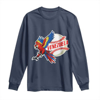 Venezuela Baseball Flying Scarlet Macaw and Ball Long Sleeve Shirt Ara Macao Guacamaya Venezuelan Pride