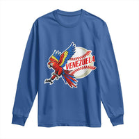 Venezuela Baseball Flying Scarlet Macaw and Ball Long Sleeve Shirt Ara Macao Guacamaya Venezuelan Pride