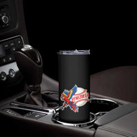 Venezuela Baseball Flying Scarlet Macaw and Ball Skinny Tumbler Ara Macao Guacamaya Venezuelan Pride