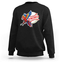 Venezuela Baseball Flying Scarlet Macaw and Ball Sweatshirt Ara Macao Guacamaya Venezuelan Pride
