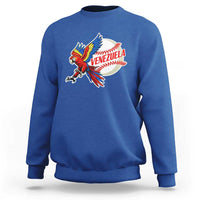 Venezuela Baseball Flying Scarlet Macaw and Ball Sweatshirt Ara Macao Guacamaya Venezuelan Pride