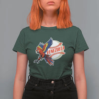 Venezuela Baseball Flying Scarlet Macaw and Ball T Shirt For Women Ara Macao Guacamaya Venezuelan Pride