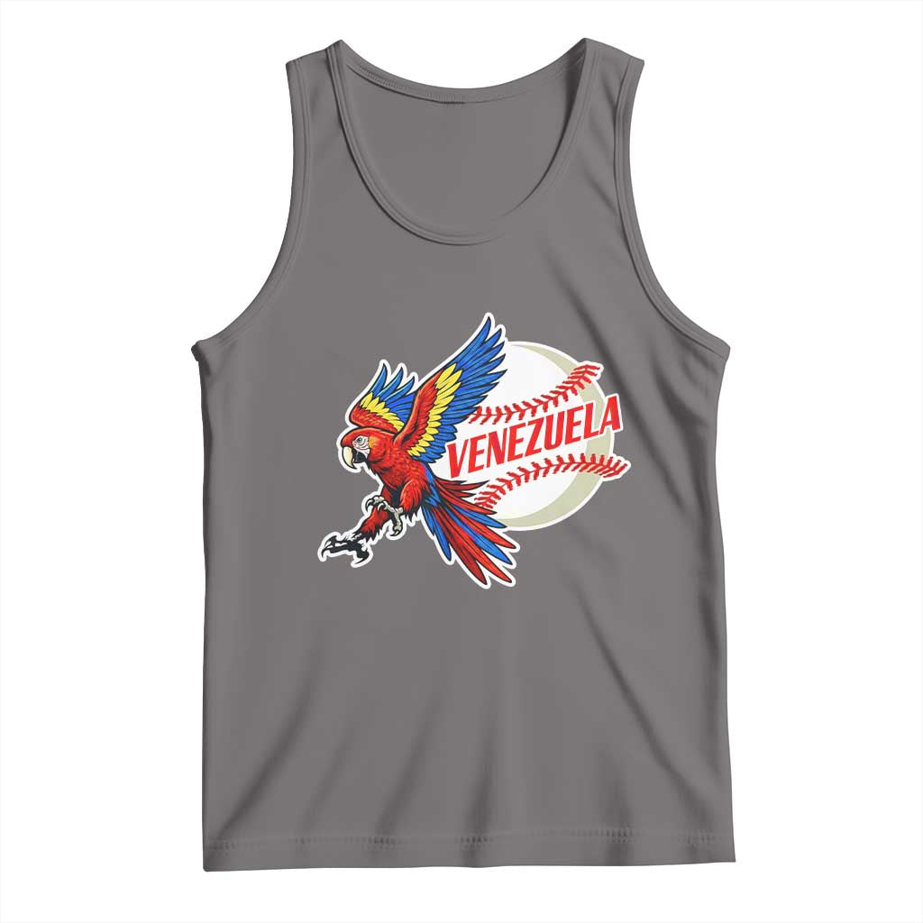 Venezuela Baseball Flying Scarlet Macaw and Ball Tank Top Ara Macao Guacamaya Venezuelan Pride