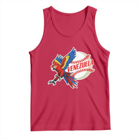 Venezuela Baseball Flying Scarlet Macaw and Ball Tank Top Ara Macao Guacamaya Venezuelan Pride