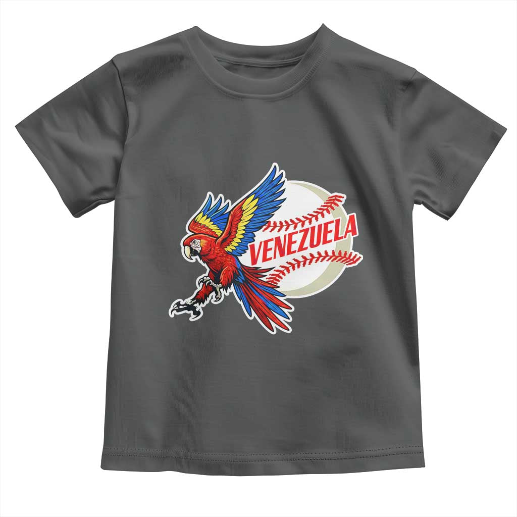 Venezuela Baseball Flying Scarlet Macaw and Ball Toddler T Shirt Ara Macao Guacamaya Venezuelan Pride