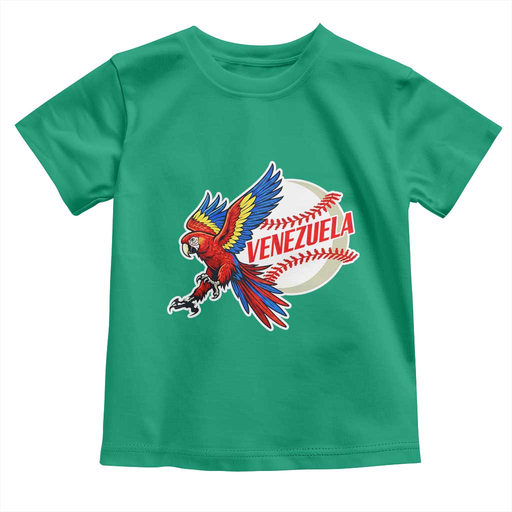 Venezuela Baseball Flying Scarlet Macaw and Ball Toddler T Shirt Ara Macao Guacamaya Venezuelan Pride