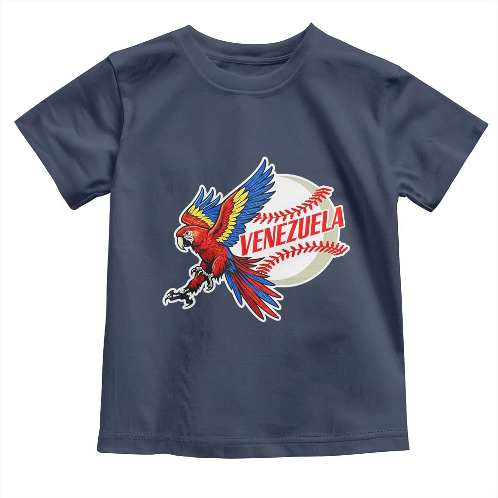 Venezuela Baseball Flying Scarlet Macaw and Ball Toddler T Shirt Ara Macao Guacamaya Venezuelan Pride