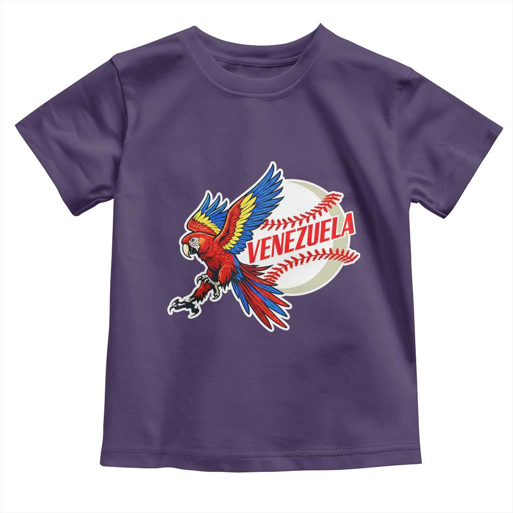Venezuela Baseball Flying Scarlet Macaw and Ball Toddler T Shirt Ara Macao Guacamaya Venezuelan Pride