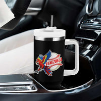 Venezuela Baseball Flying Scarlet Macaw and Ball Tumbler With Handle Ara Macao Guacamaya Venezuelan Pride