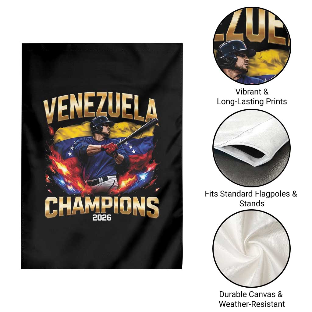 Venezuela Champions 2026 Garden Flag Beisbol Venezuelan Pride Flag Baseball Fans