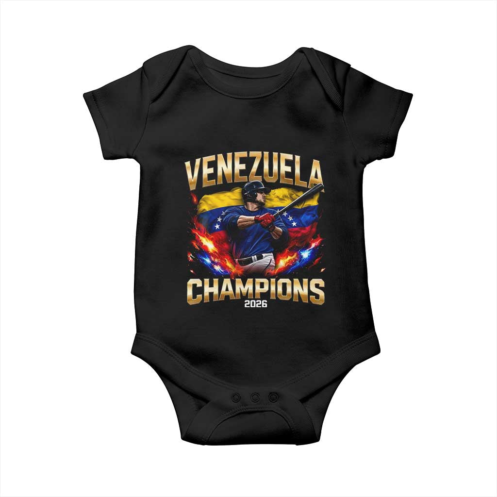 Venezuela Champions 2026 Baby Onesie Beisbol Venezuelan Pride Flag Baseball Fans
