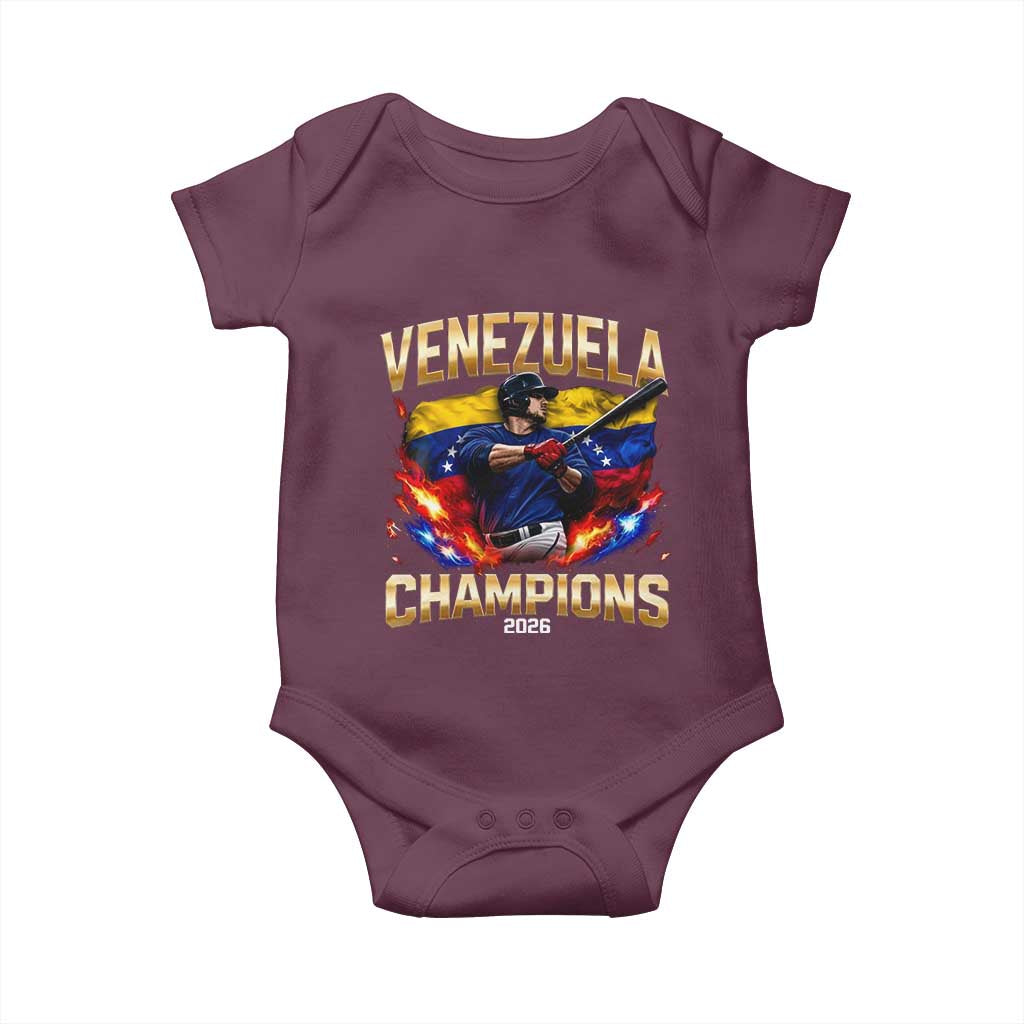 Venezuela Champions 2026 Baby Onesie Beisbol Venezuelan Pride Flag Baseball Fans