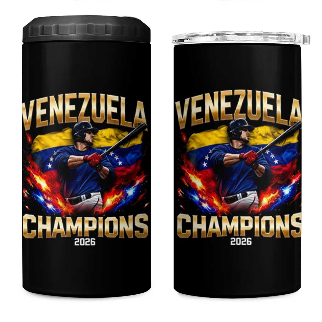 Venezuela Champions 2026 4 in 1 Can Cooler Tumbler Beisbol Venezuelan Pride Flag Baseball Fans