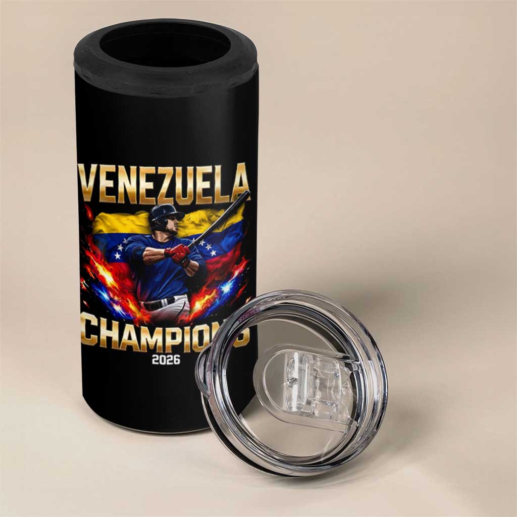 Venezuela Champions 2026 4 in 1 Can Cooler Tumbler Beisbol Venezuelan Pride Flag Baseball Fans