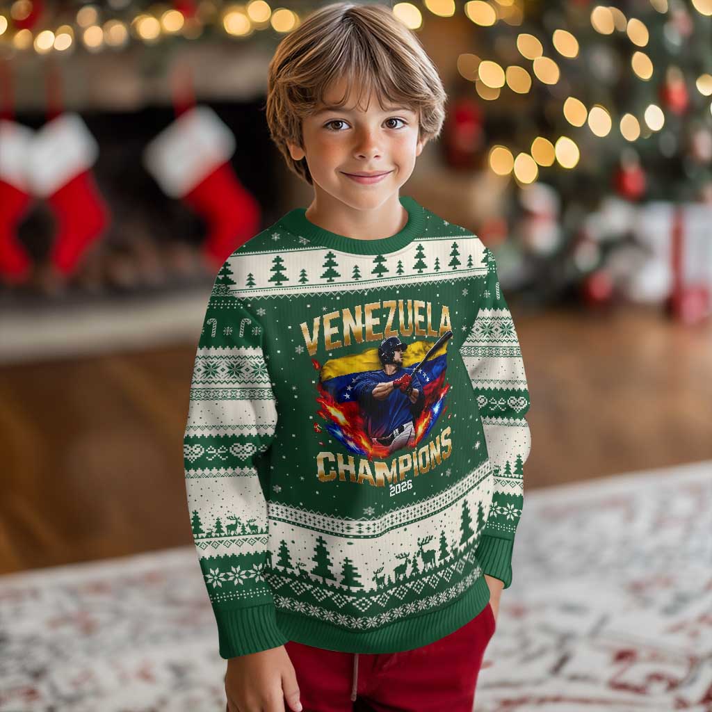 Venezuela Champions 2026 Ugly Christmas Sweater Beisbol Venezuelan Pride Flag Baseball Fans