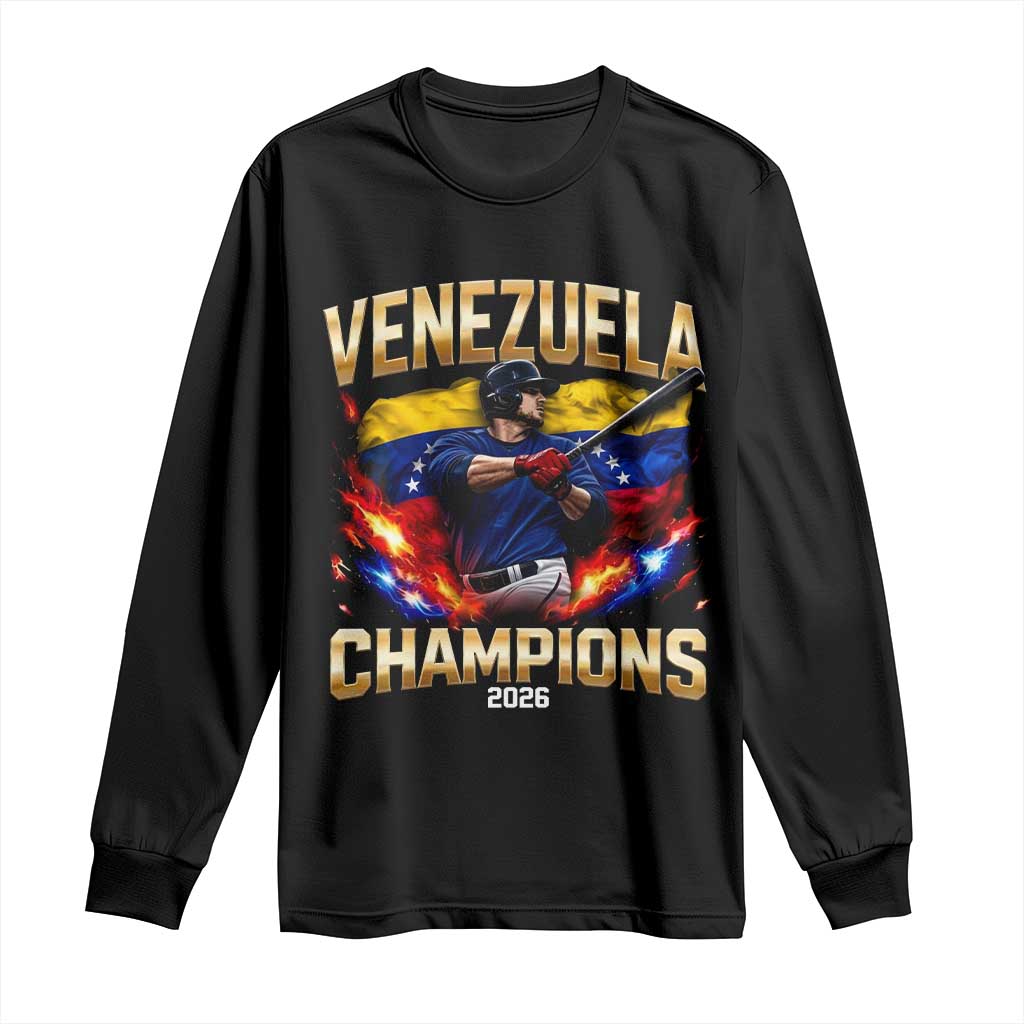Venezuela Champions 2026 Long Sleeve Shirt Beisbol Venezuelan Pride Flag Baseball Fans