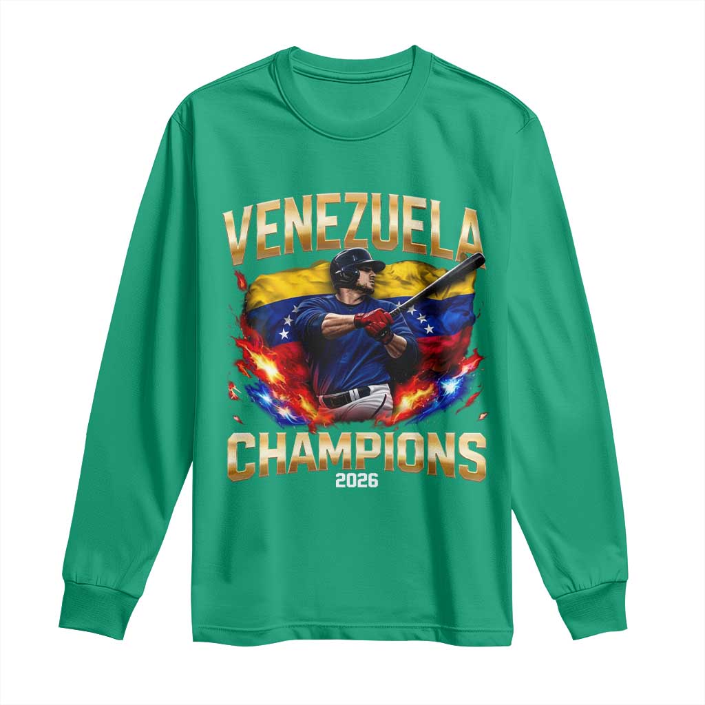 Venezuela Champions 2026 Long Sleeve Shirt Beisbol Venezuelan Pride Flag Baseball Fans