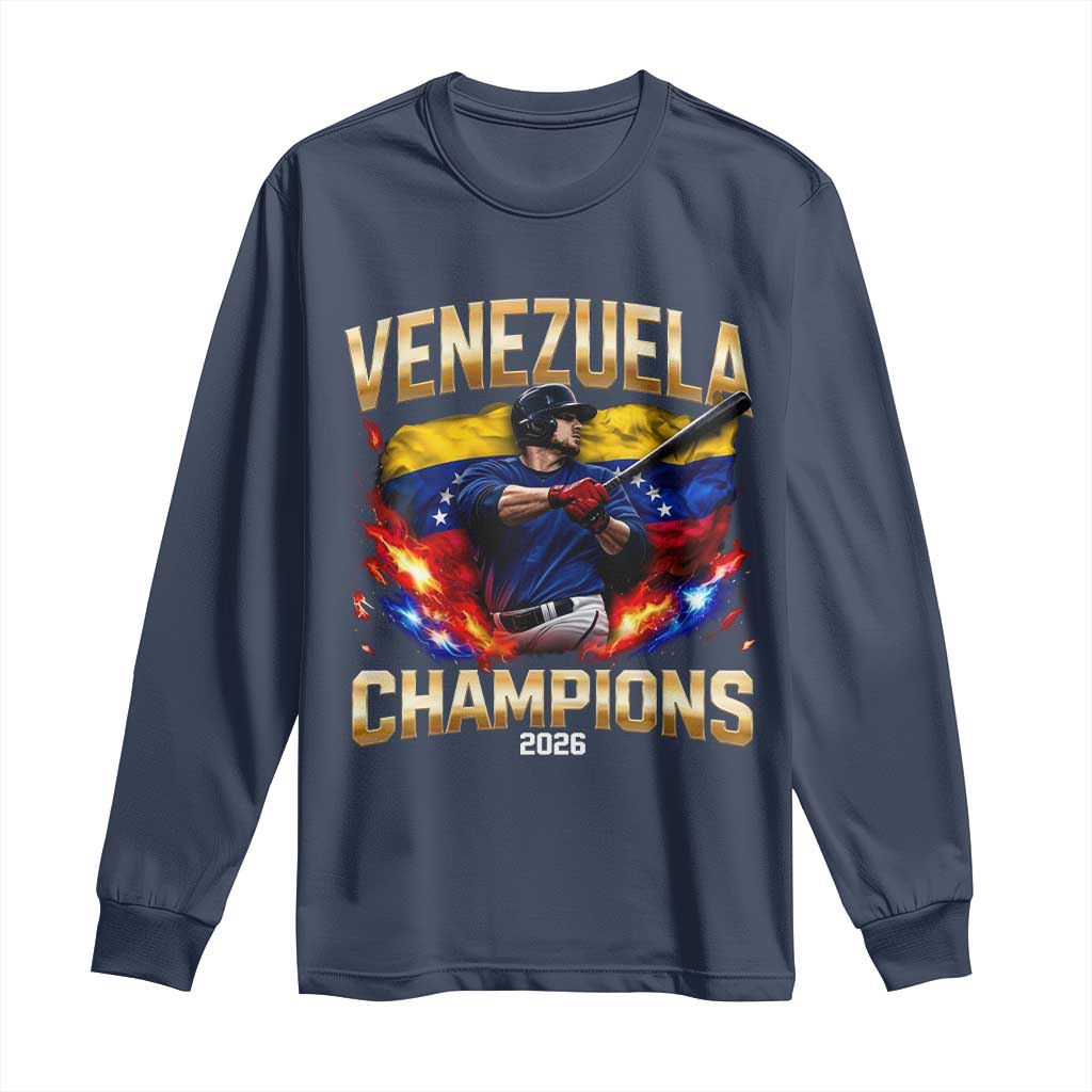 Venezuela Champions 2026 Long Sleeve Shirt Beisbol Venezuelan Pride Flag Baseball Fans