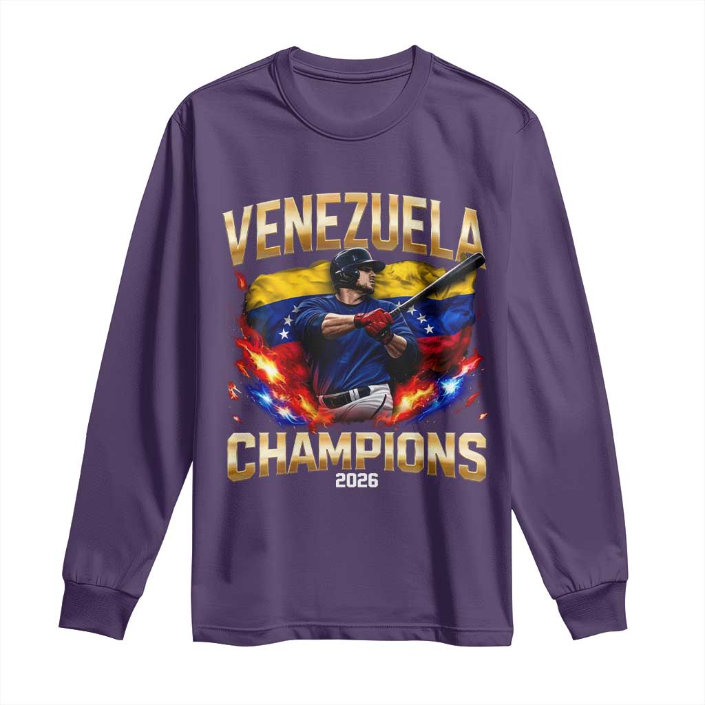 Venezuela Champions 2026 Long Sleeve Shirt Beisbol Venezuelan Pride Flag Baseball Fans