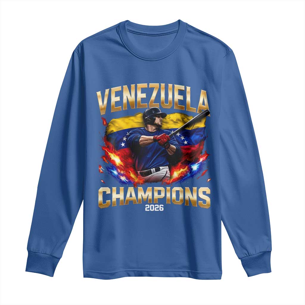 Venezuela Champions 2026 Long Sleeve Shirt Beisbol Venezuelan Pride Flag Baseball Fans