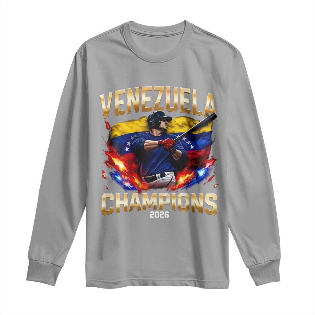 Venezuela Champions 2026 Long Sleeve Shirt Beisbol Venezuelan Pride Flag Baseball Fans