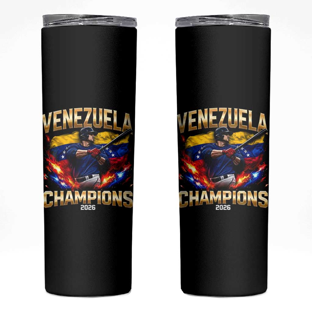 Venezuela Champions 2026 Skinny Tumbler Beisbol Venezuelan Pride Flag Baseball Fans