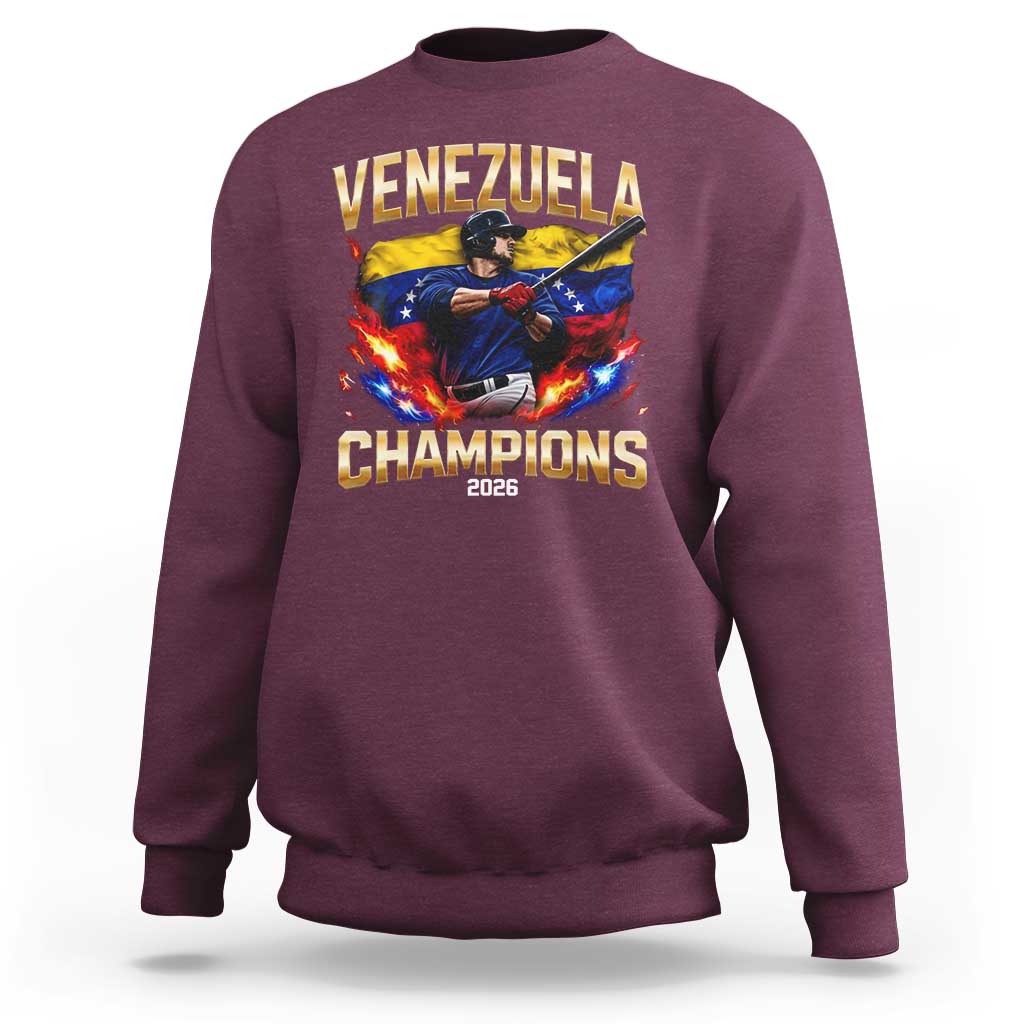 Venezuela Champions 2026 Sweatshirt Beisbol Venezuelan Pride Flag Baseball Fans