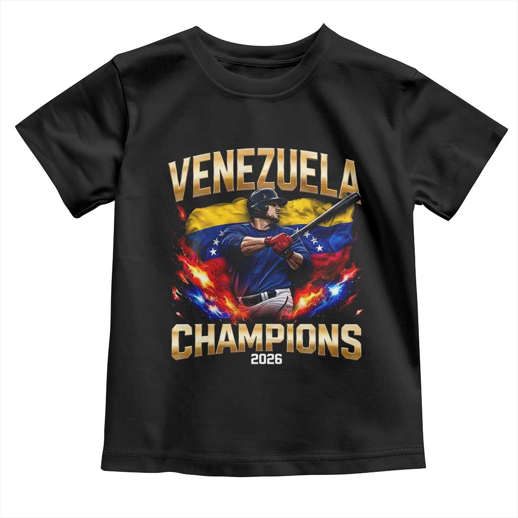 Venezuela Champions 2026 Toddler T Shirt Beisbol Venezuelan Pride Flag Baseball Fans