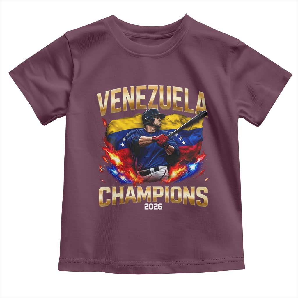 Venezuela Champions 2026 Toddler T Shirt Beisbol Venezuelan Pride Flag Baseball Fans