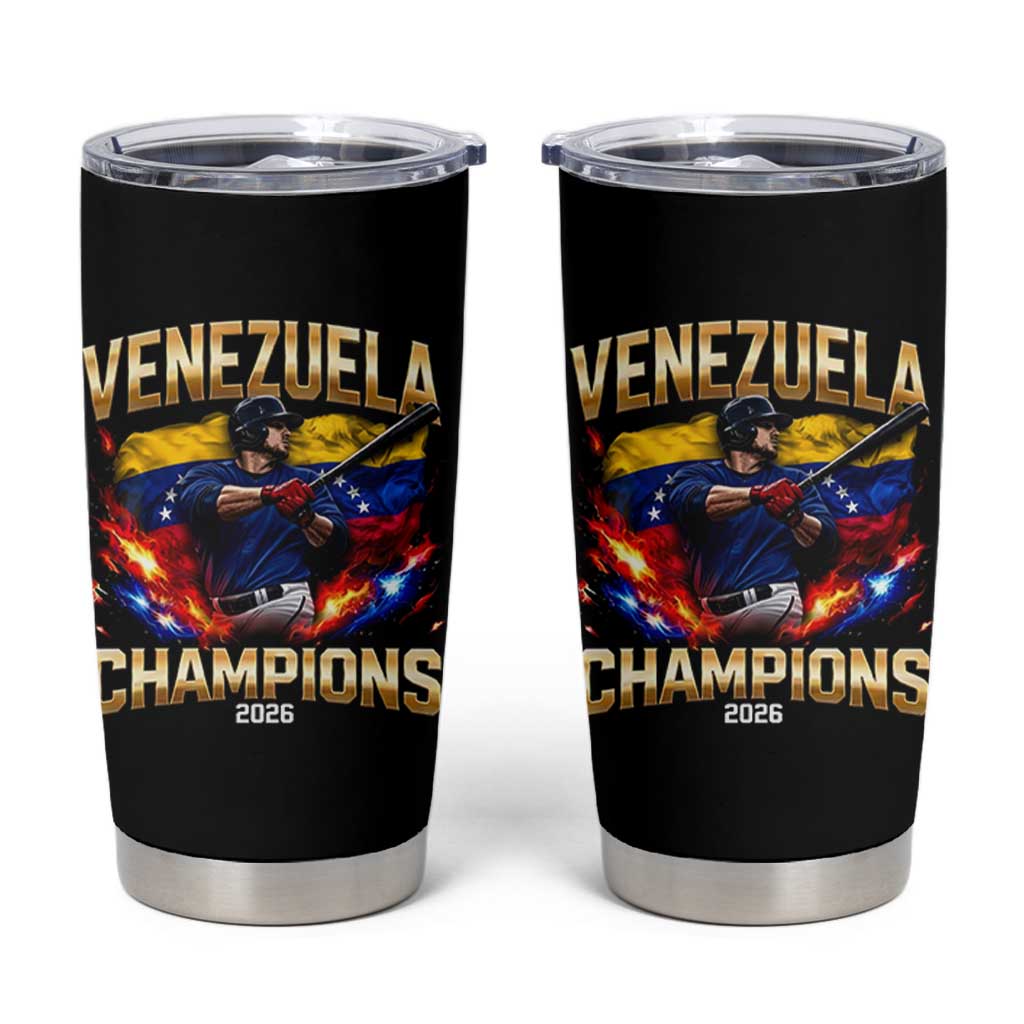 Venezuela Champions 2026 Tumbler Cup Beisbol Venezuelan Pride Flag Baseball Fans