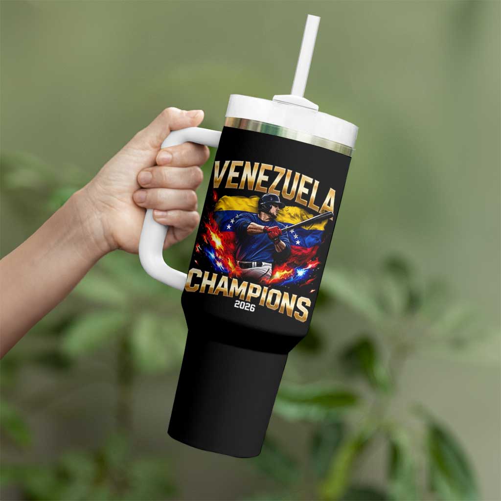 Venezuela Champions 2026 Tumbler With Handle Beisbol Venezuelan Pride Flag Baseball Fans