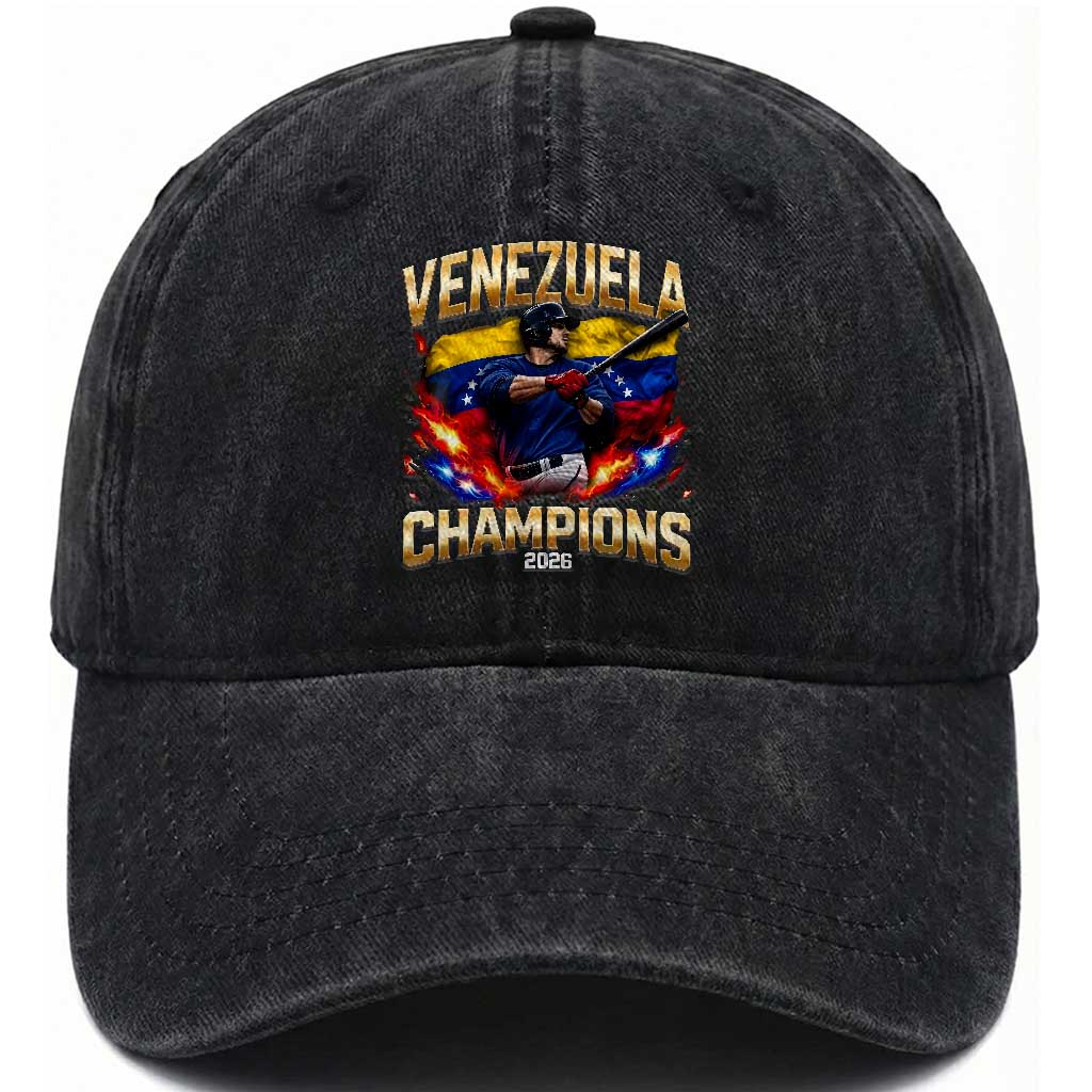 Venezuela Champions 2026 Washed Cotton Baseball Cap Beisbol Venezuelan Pride Flag Baseball Fans