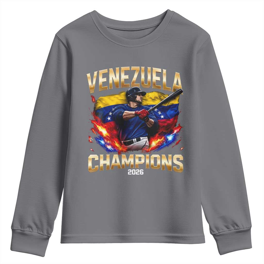 Venezuela Champions 2026 Youth Sweatshirt Beisbol Venezuelan Pride Flag Baseball Fans