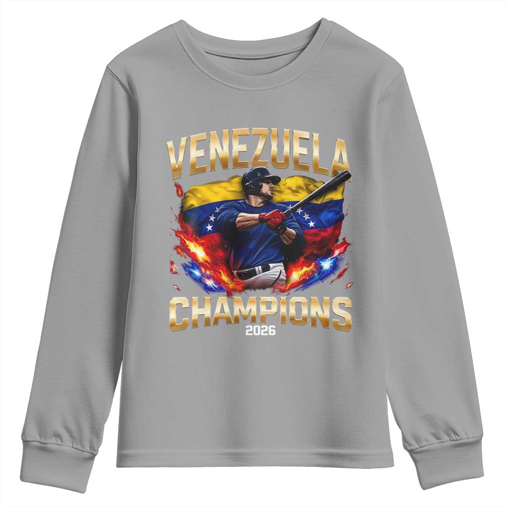 Venezuela Champions 2026 Youth Sweatshirt Beisbol Venezuelan Pride Flag Baseball Fans