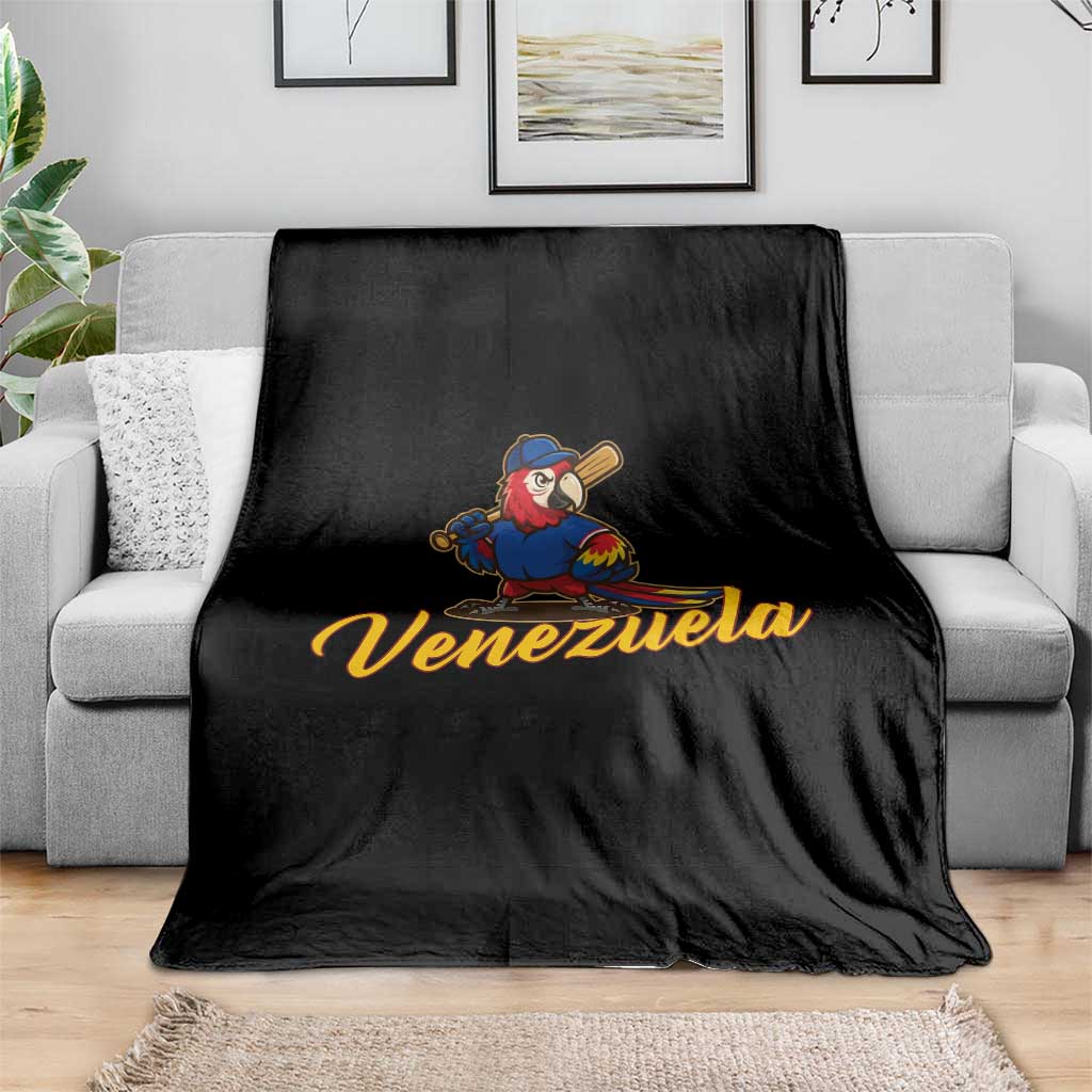 Venezuela Guacamaya Macaw Baseball Throw Blanket Venezuelan Pride Latino Beisbol Fans