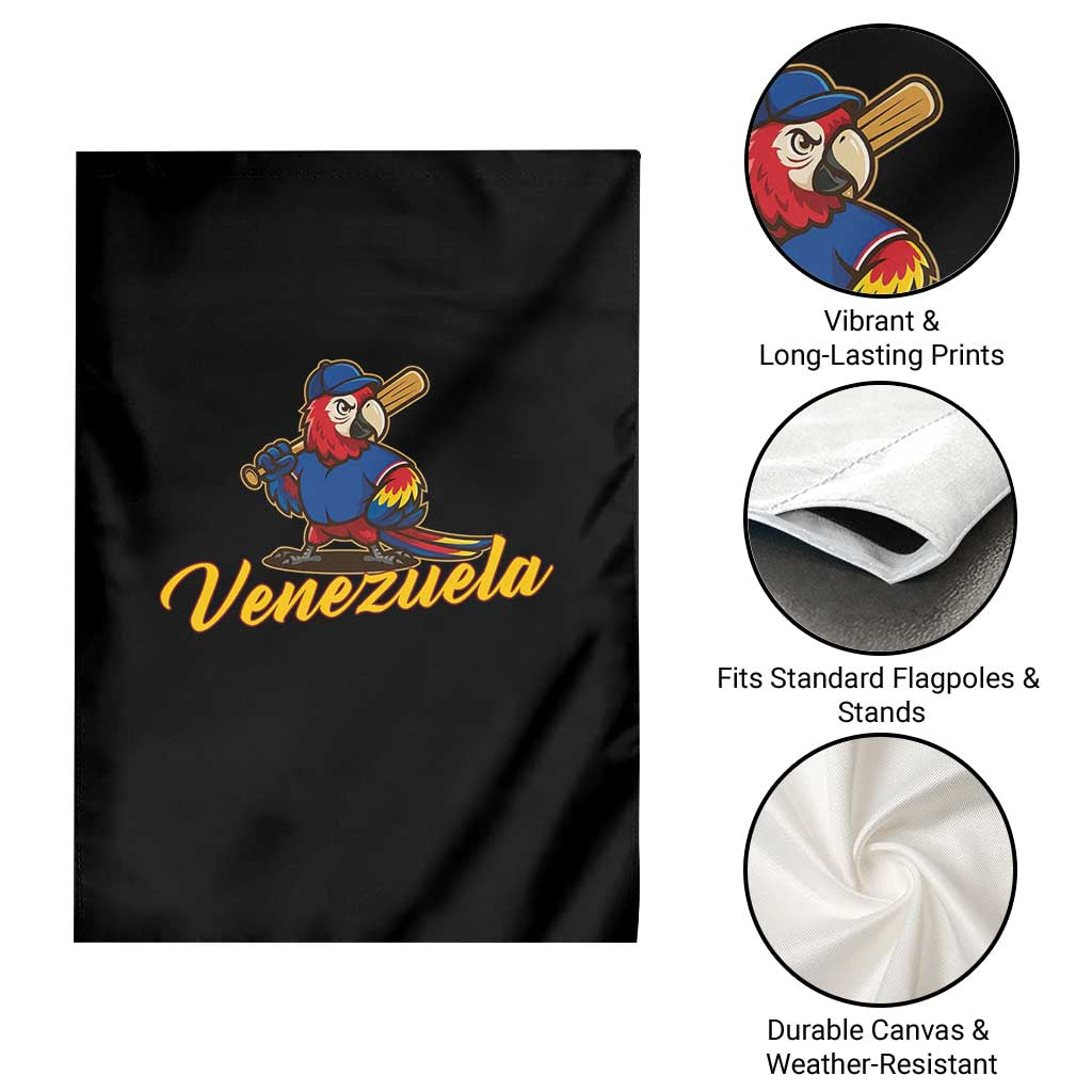 Venezuela Guacamaya Macaw Baseball Garden Flag Venezuelan Pride Latino Beisbol Fans