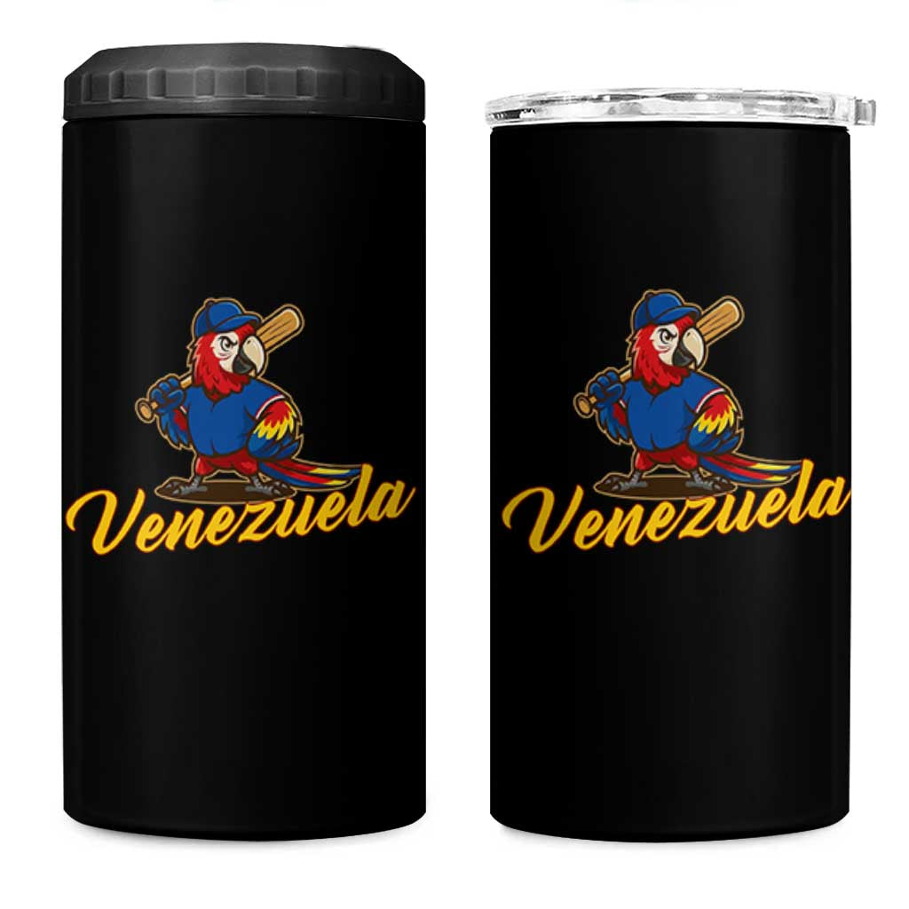 Venezuela Guacamaya Macaw Baseball 4 in 1 Can Cooler Tumbler Venezuelan Pride Latino Beisbol Fans
