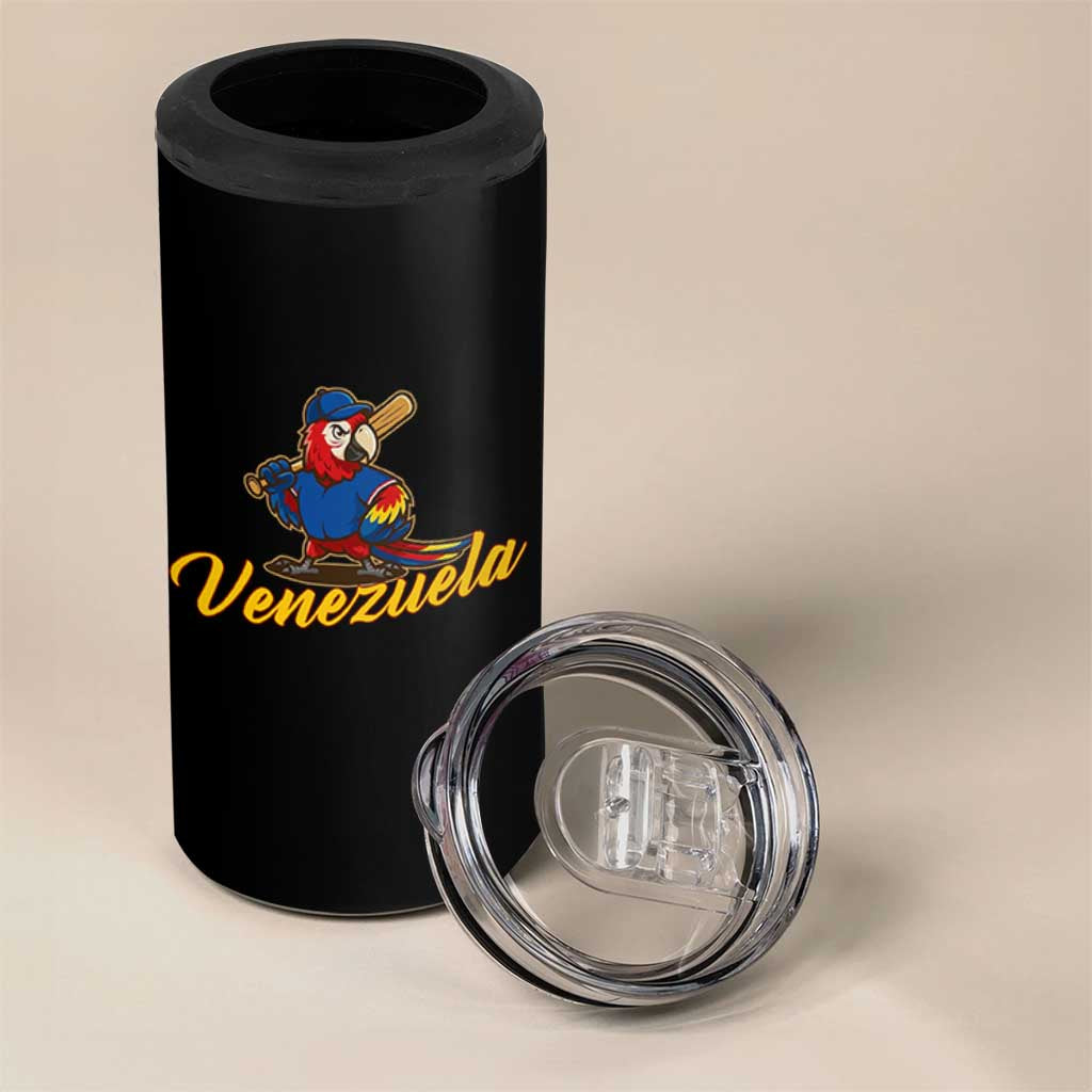 Venezuela Guacamaya Macaw Baseball 4 in 1 Can Cooler Tumbler Venezuelan Pride Latino Beisbol Fans