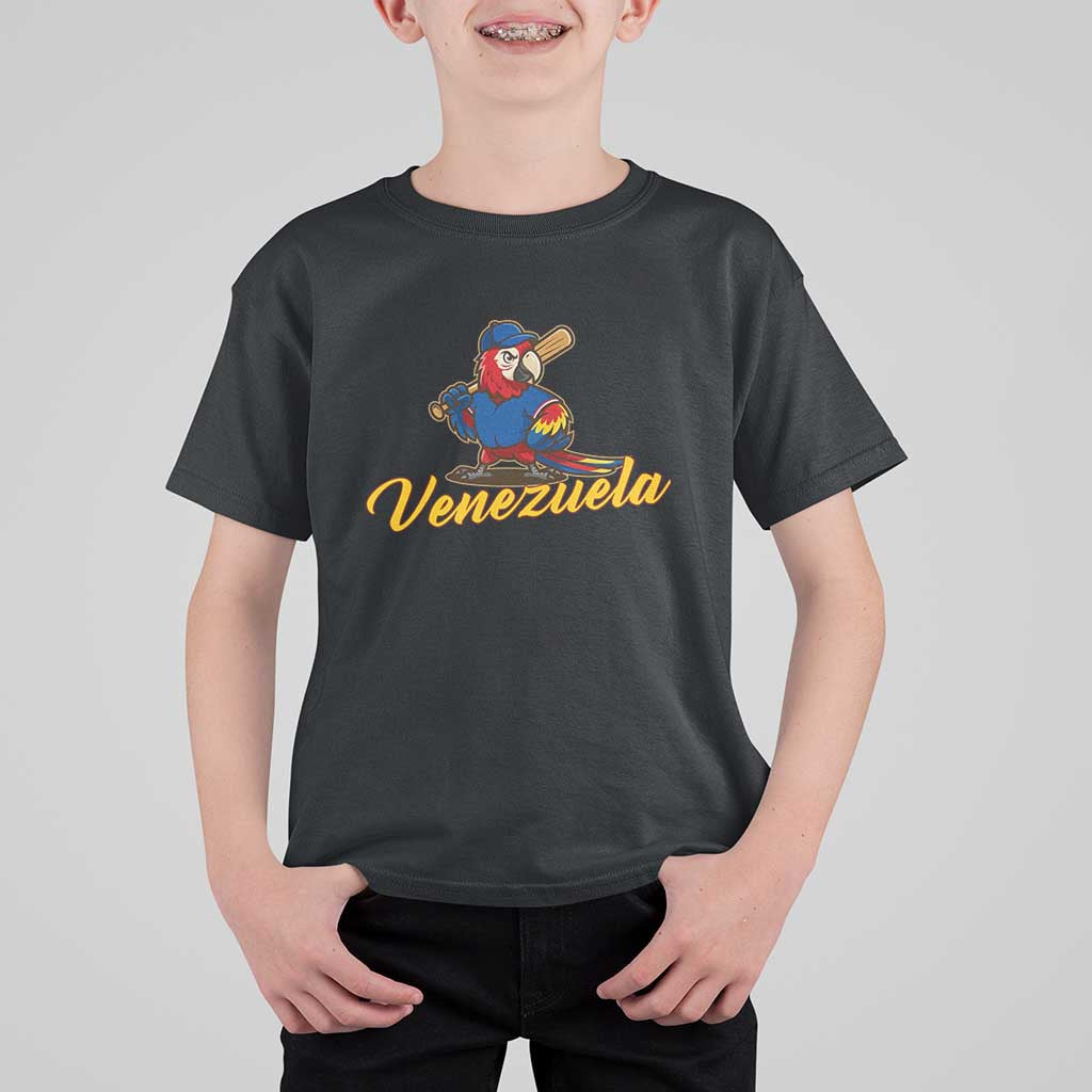 Venezuela Guacamaya Macaw Baseball T Shirt For Kid Venezuelan Pride Latino Beisbol Fans