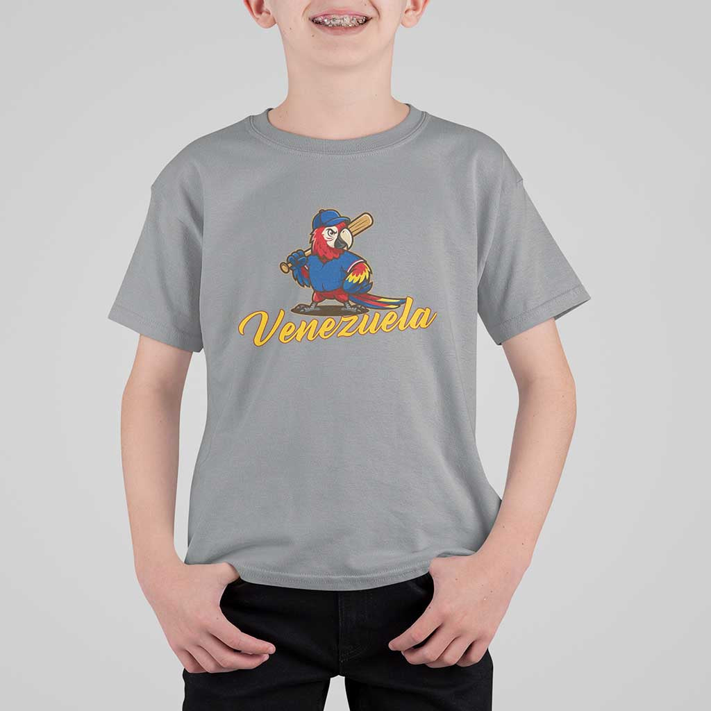 Venezuela Guacamaya Macaw Baseball T Shirt For Kid Venezuelan Pride Latino Beisbol Fans