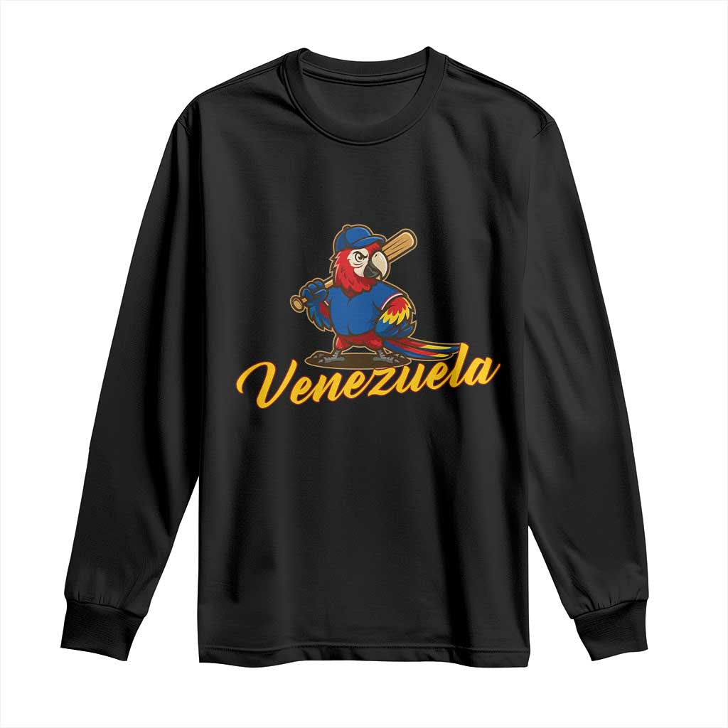 Venezuela Guacamaya Macaw Baseball Long Sleeve Shirt Venezuelan Pride Latino Beisbol Fans