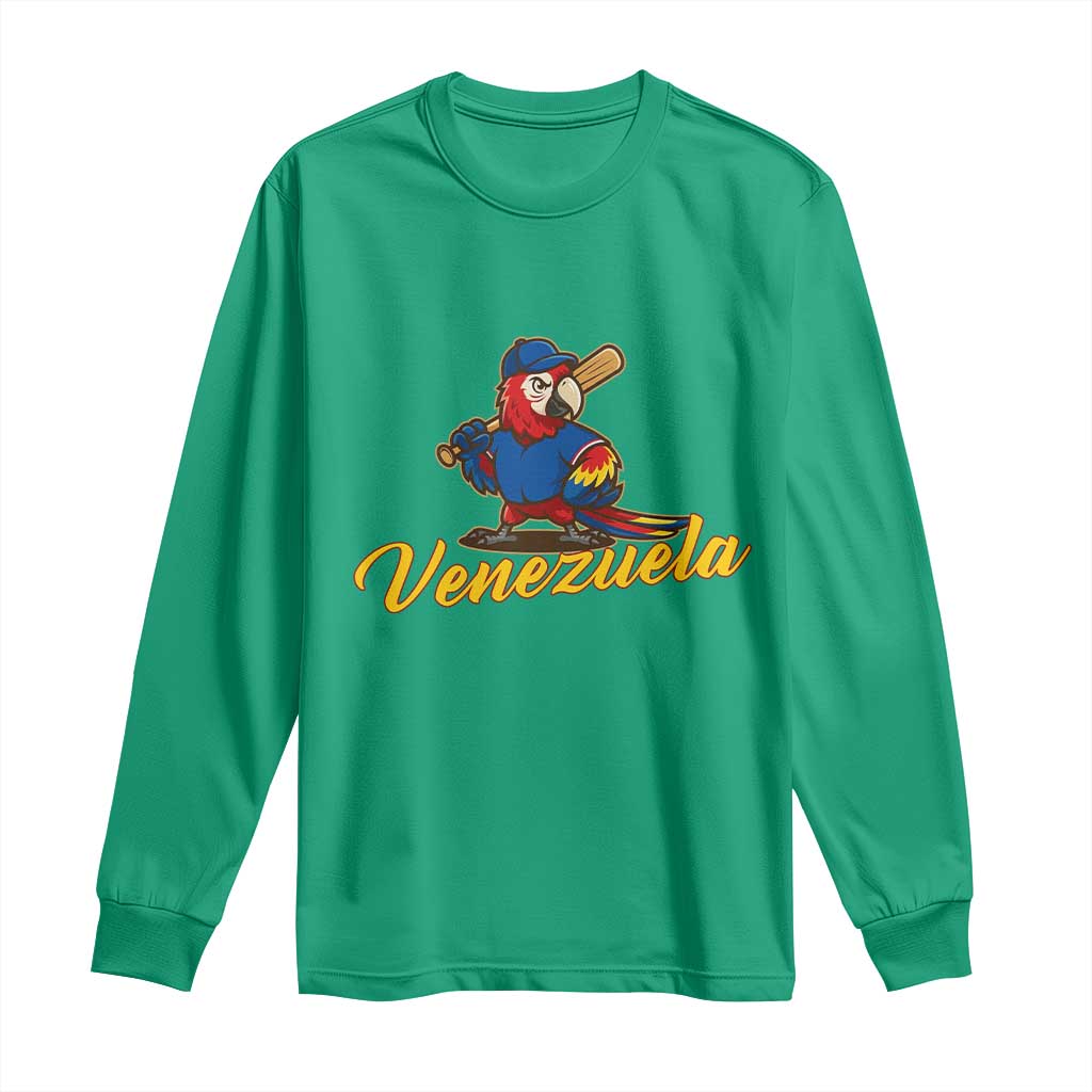 Venezuela Guacamaya Macaw Baseball Long Sleeve Shirt Venezuelan Pride Latino Beisbol Fans